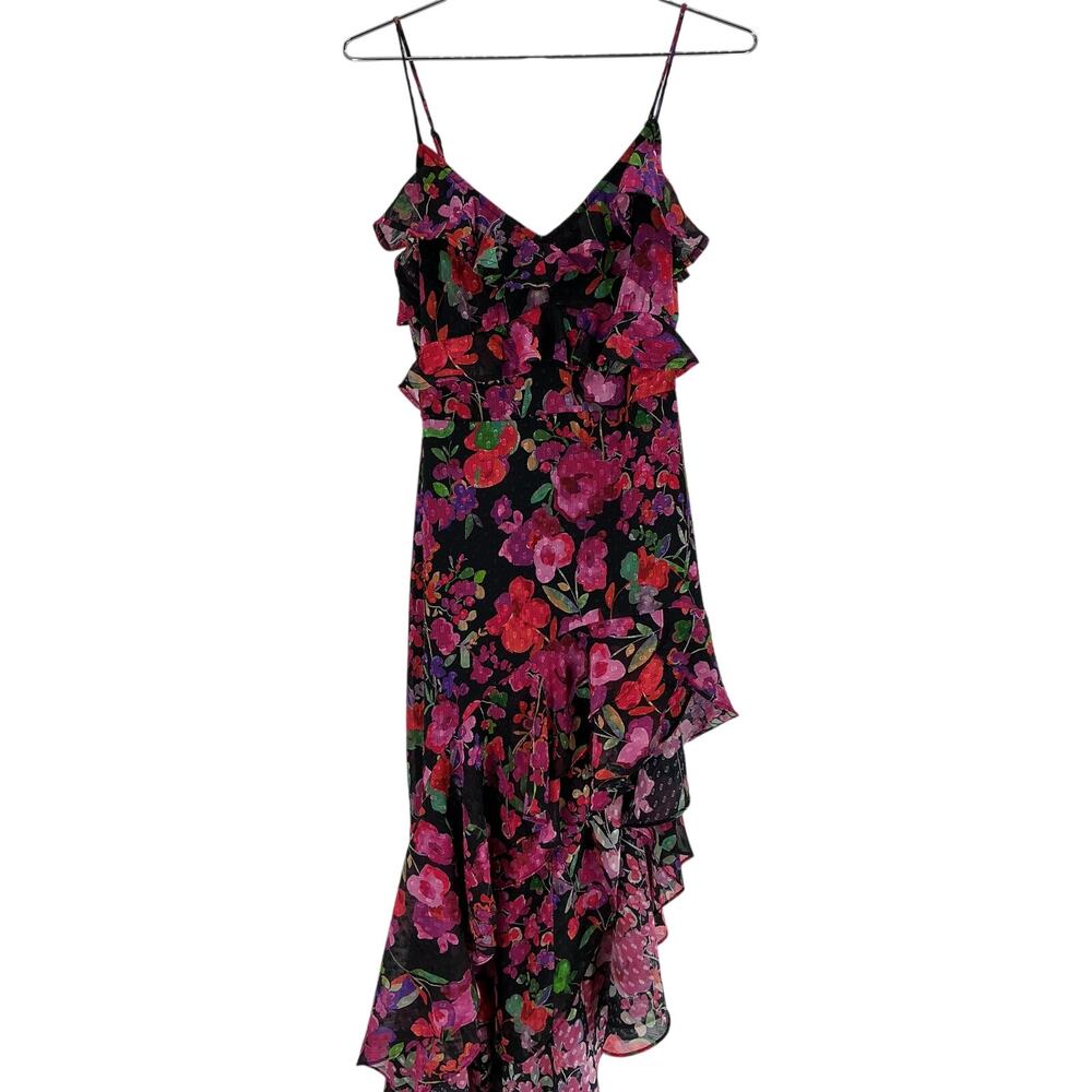 Line & Dot Asymmetrical Multicolor Mika Dress Size S - Picture 2 of 4